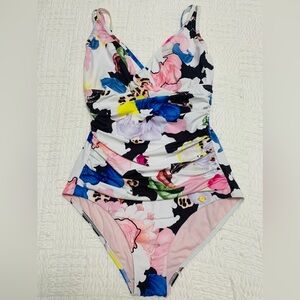 Sunseeker flower bomb underwired swimsuit SZ 10 Cup D Floral